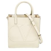 Pre-owned Leather totes Valentino Vintage , White , Dames