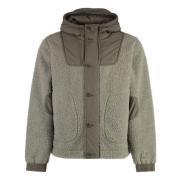 Shearling Hoodie Jas met Technische Inzetstukken C.p. Company , Green ...