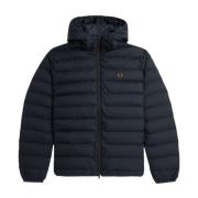 Blauwe Geïsoleerde Hoodie Jas Fred Perry , Blue , Heren