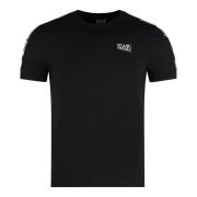 Gestreept Crew-neck T-shirt met Logo Print Emporio Armani EA7 , Black ...