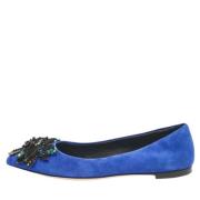 Pre-owned Suede flats Giuseppe Zanotti Pre-owned , Blue , Dames