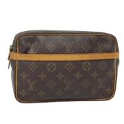 Pre-owned Canvas clutches Louis Vuitton Vintage , Brown , Dames