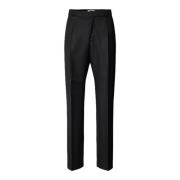 Slim Fit Wol Zwart Broek - Peter Boss , Black , Heren