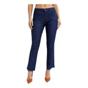 Donkerblauwe Frayed Jeans Fay , Blue , Dames