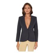 Donkergrijze Blazer Slim Fit Norma Kamali , Gray , Dames