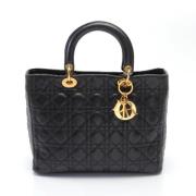 Pre-owned Leather handbags Dior Vintage , Black , Dames