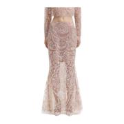 Paillet Paisley Maxi Rok in Nude Self Portrait , Pink , Dames