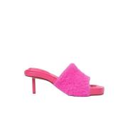 Roze Stiletto Sandalen met Bontband Jacquemus , Pink , Dames