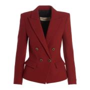 Dubbel-Borst Wol Blazer Jas Alexandre Vauthier , Red , Dames