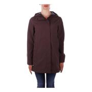 Bruine Hoodie met Rits en Knopen Suns , Brown , Dames