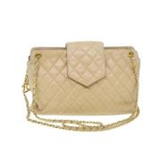 Pre-owned Leather chanel-bags Chanel Vintage , Beige , Dames