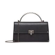 Mini Tas in Zwart Leer Valentino Garavani , Black , Dames