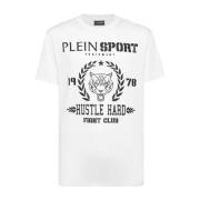 Wit Grafisch T-shirt Ronde Hals Korte Mouw Plein Sport , White , Heren