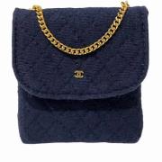 Pre-owned Cotton shoulder-bags Chanel Vintage , Blue , Dames