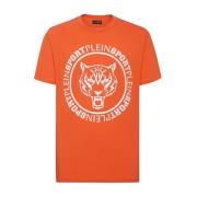 Oranje Tiger T-shirt Plein Sport , Orange , Heren