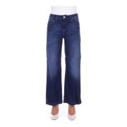 Blauwe Jeans met Logo Achterzak Liu Jo , Blue , Dames