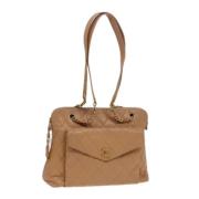 Pre-owned Leather chanel-bags Chanel Vintage , Beige , Dames