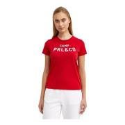 Rood katoenen T-shirt met logo Ralph Lauren , Red , Dames