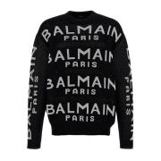 Stijlvolle Gebreide Top Balmain , Black , Heren