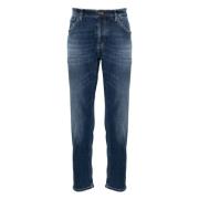 Middelblauwe Stretch Denim Jeans Dondup , Blue , Heren