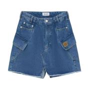 Blauwe Mini Denim Rok Tijger Logo Kenzo , Blue , Dames