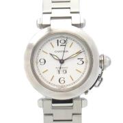 Pre-owned Stainless Steel watches Cartier Vintage , White , Dames