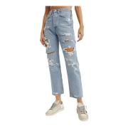 Gescheurde Mid Rise Blauwe Jeans Agolde , Blue , Dames