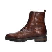 Cognac Leren Veterschoenen Notre-v , Brown , Dames