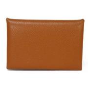 Pre-owned Leather wallets Hermès Vintage , Brown , Dames