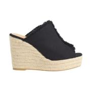 Zwarte Espadrille Sleehak Sandalen Fatima Castañer , Black , Dames