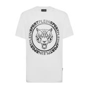 Wit Carbon Tiger T-shirt Plein Sport , White , Heren