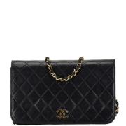 Pre-owned Leather chanel-bags Chanel Vintage , Black , Dames