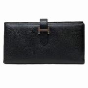 Pre-owned Leather wallets Hermès Vintage , Black , Dames