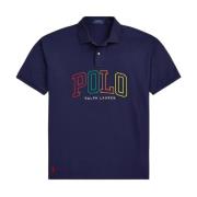 Marineblauwe polo shirt met kleurrijk logo Ralph Lauren , Blue , Heren