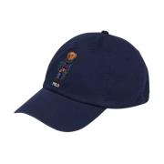 Navy pet met klep en teddybeer Ralph Lauren , Blue , Heren