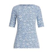 Katoenen T-shirt met bloemen Ralph Lauren , Blue , Dames