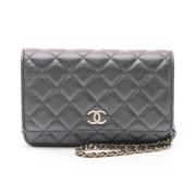 Pre-owned Leather chanel-bags Chanel Vintage , Black , Dames