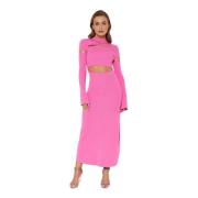 Roze Midi Jurk met Cut Out Mach & Mach , Pink , Dames