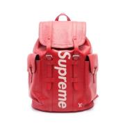 Pre-owned Leather backpacks Louis Vuitton Vintage , Red , Heren