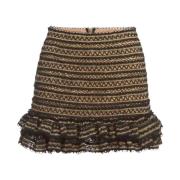 Zwarte Ruche Mini Rok Patbo , Multicolor , Dames