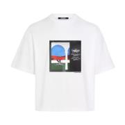 Wit T-shirt met 'The Scesa' Grafische Jacquemus , White , Dames