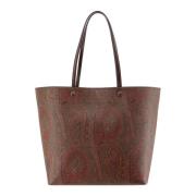 Luxe Bruine Schoudertas met Paisley Motief Etro , Brown , Dames