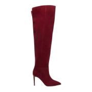 Bourgondische Suède Stiletto Laarzen Paris Texas , Red , Dames