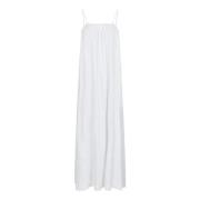 Zachte Linnen Maxi Jurk Neo Noir , White , Dames