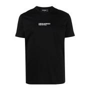 Casual Katoenen T-shirt Dsquared2 , Black , Heren