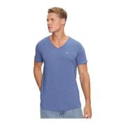 Basis V-hals T-shirt - Blauw Tommy Jeans , Blue , Heren