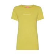 Geel Logo T-shirt Ronde Hals One Teaspoon , Yellow , Dames