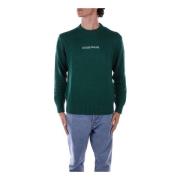 Groene Logo Front Sweater Katoen Guess , Green , Heren