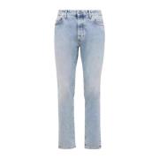 Lichtblauwe Jeans met Wit Logo Palm Angels , Blue , Heren