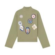 Olijfprint Sweatshirt Casual Stijl Kenzo , Green , Dames